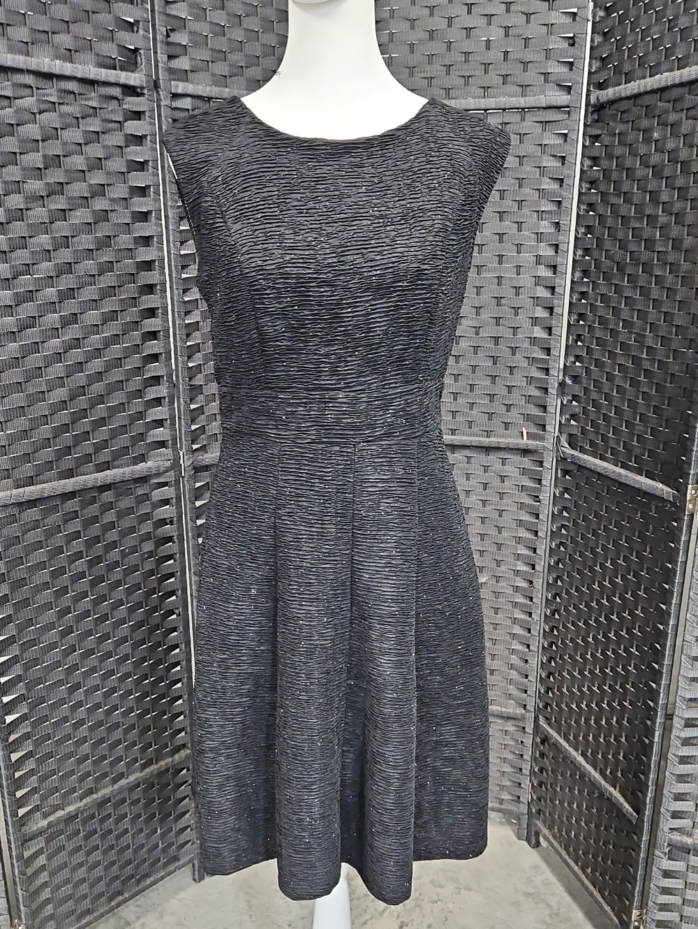 Size 4 Black Shimmer Sleeveless Fit & Flare Scarlett Cocktail Dress